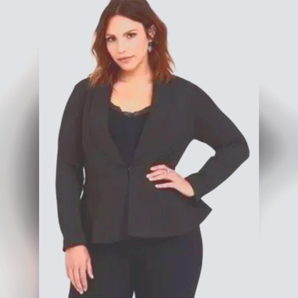 Torrid Fit And Flare Peplum Ponte Blazer